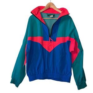 Vintage Dual Control Windbreaker 1/4 Zip Pullover Mens sz L